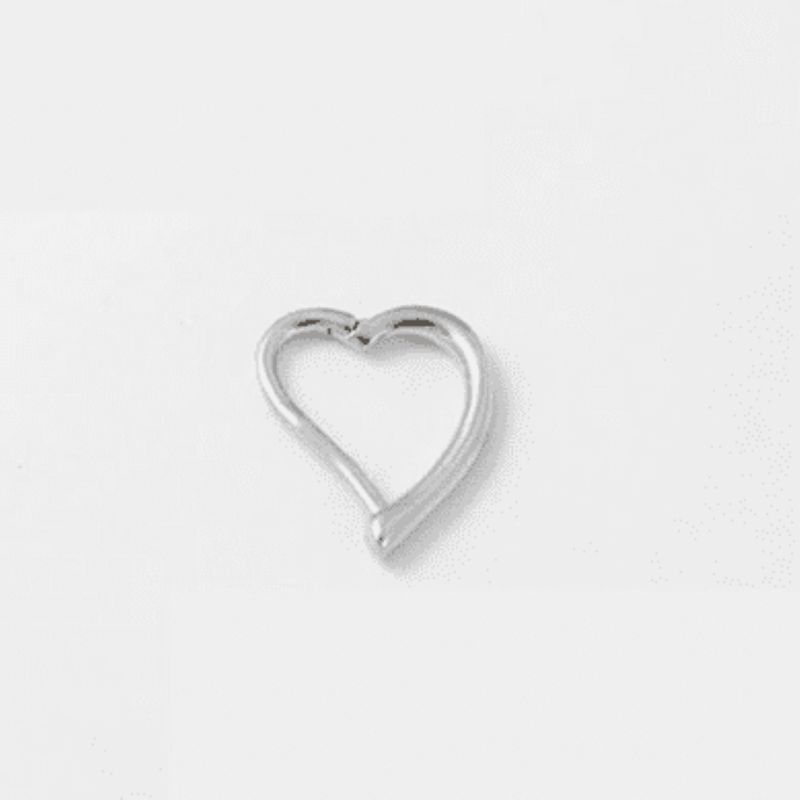 GENERICO - Aros Mujer Piercing Argolla Corazón con click Acero Philippa Joyas
