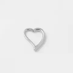 GENERICO - Aros Mujer Piercing Argolla Corazón con click Acero Philippa Joyas