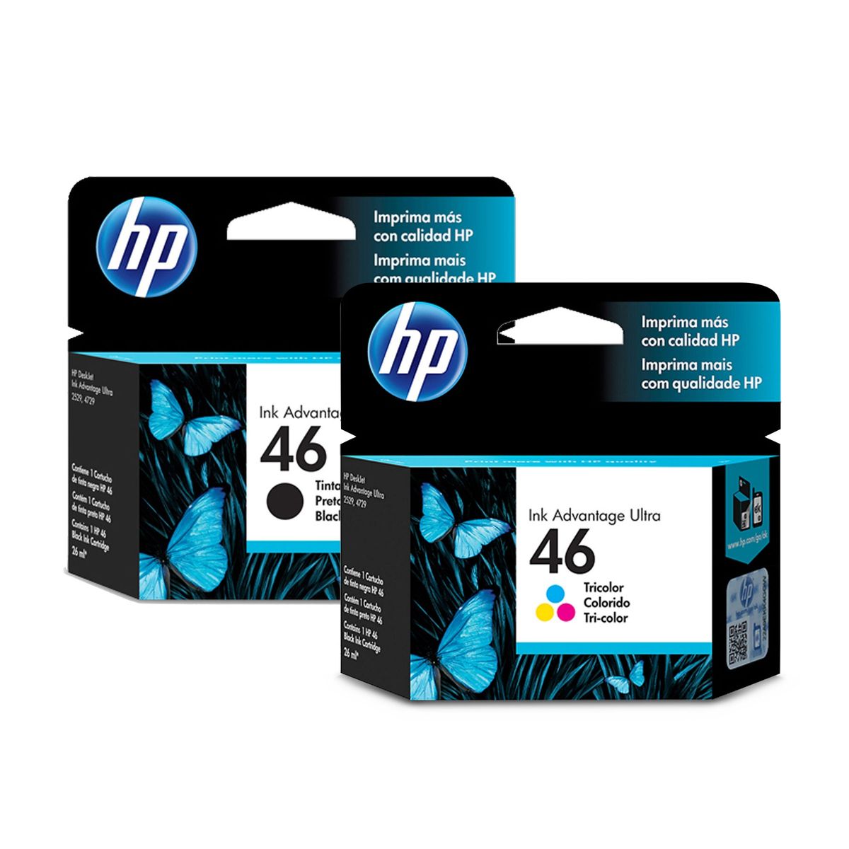 HP - 2 Tintas Originales Hp 46 BK y CL Ink Ad 2529 4729 5738 5739 Civa