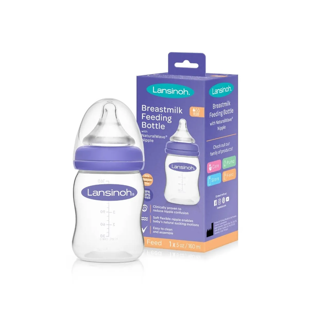 LANSINOH - Mamadera Natural Wave 160 ml