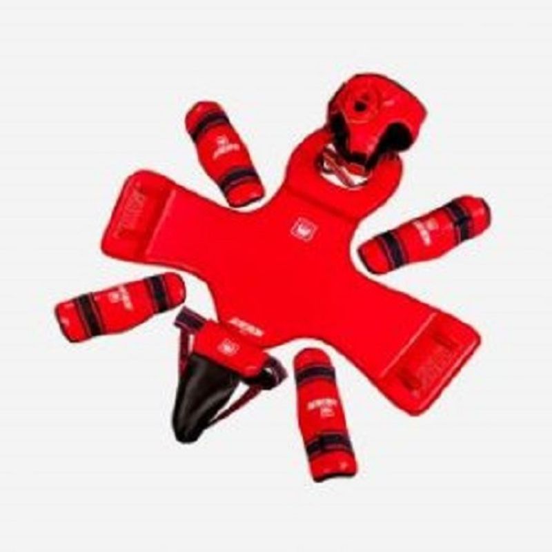 GYMHOME - Set Protección Combate Artes Marciales 5 piezas Wolon Rojo