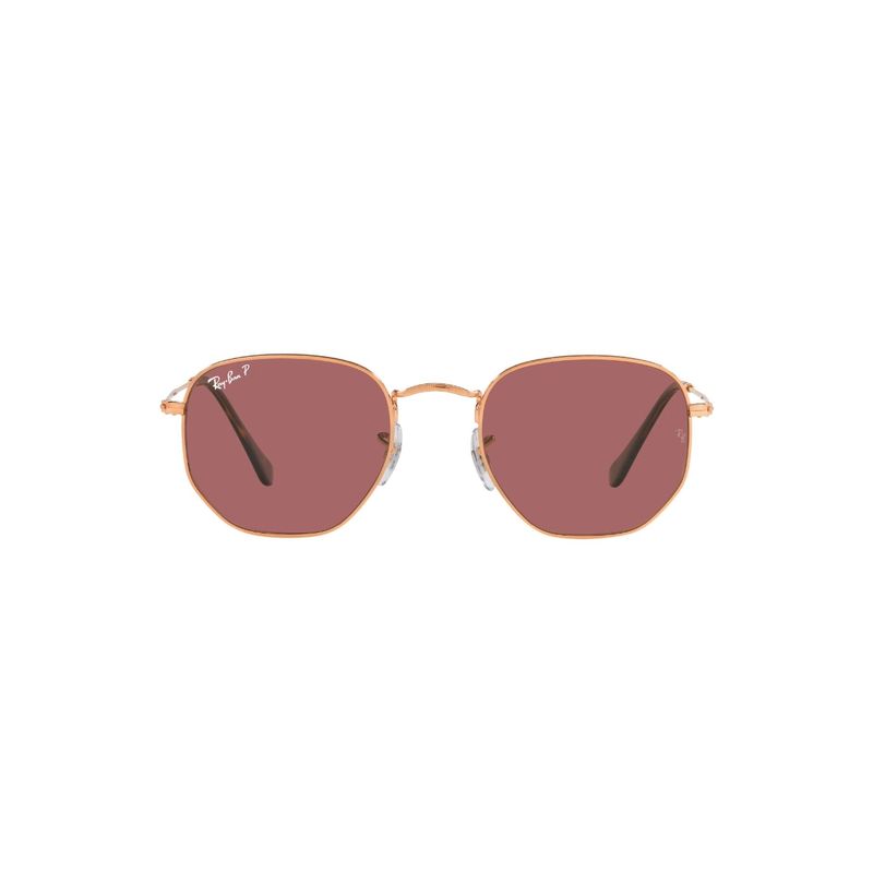 RAY BAN - Lentes de Sol Hexagonal Oro Rosa Polarizados