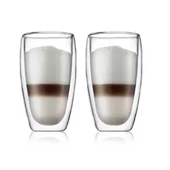 GLASSO - Set 2 Vasos Latte Doble Pared 473ml - Turquesa