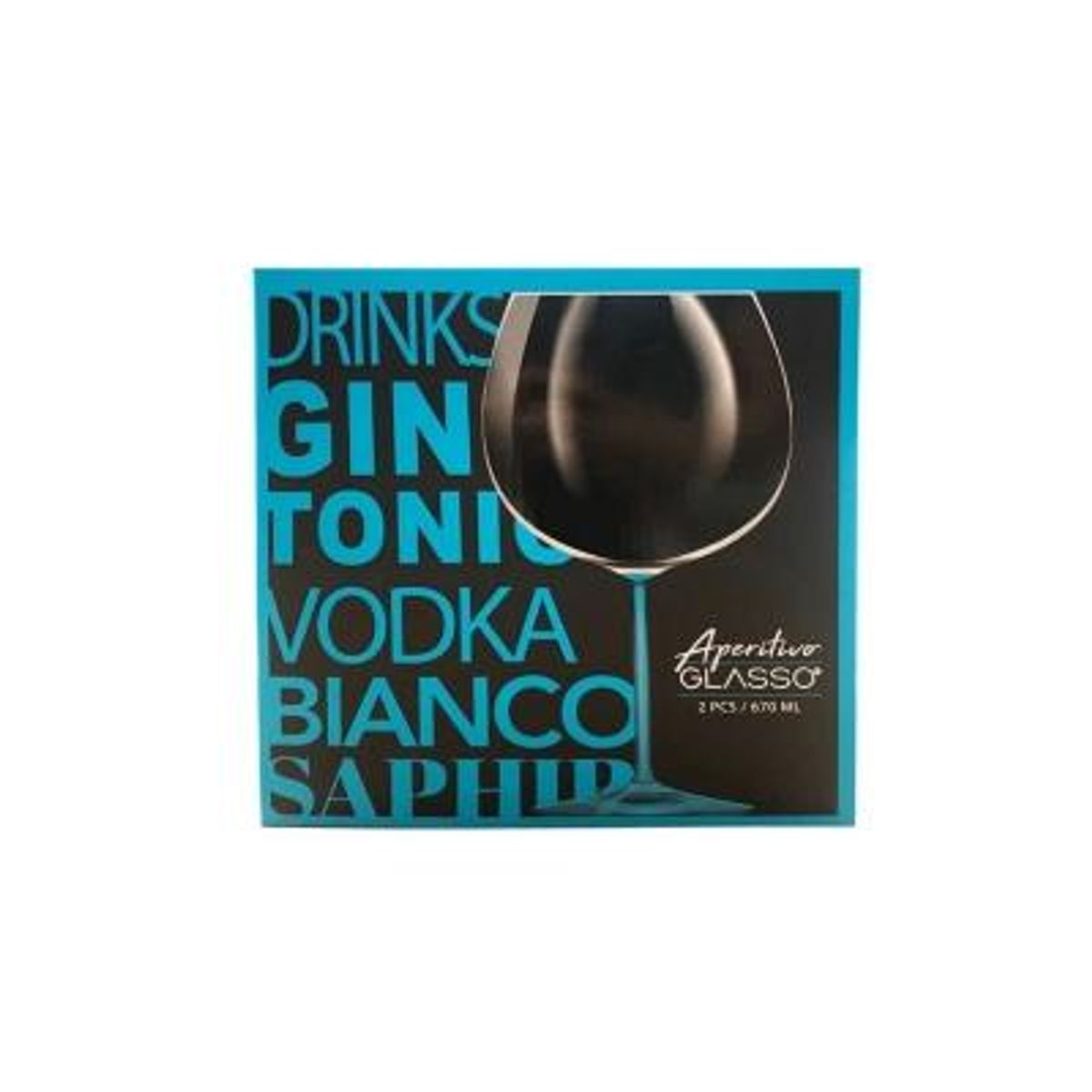 GLASSO - Set 2 Copas Aperitivo Cristal Azul 640ml - Azul