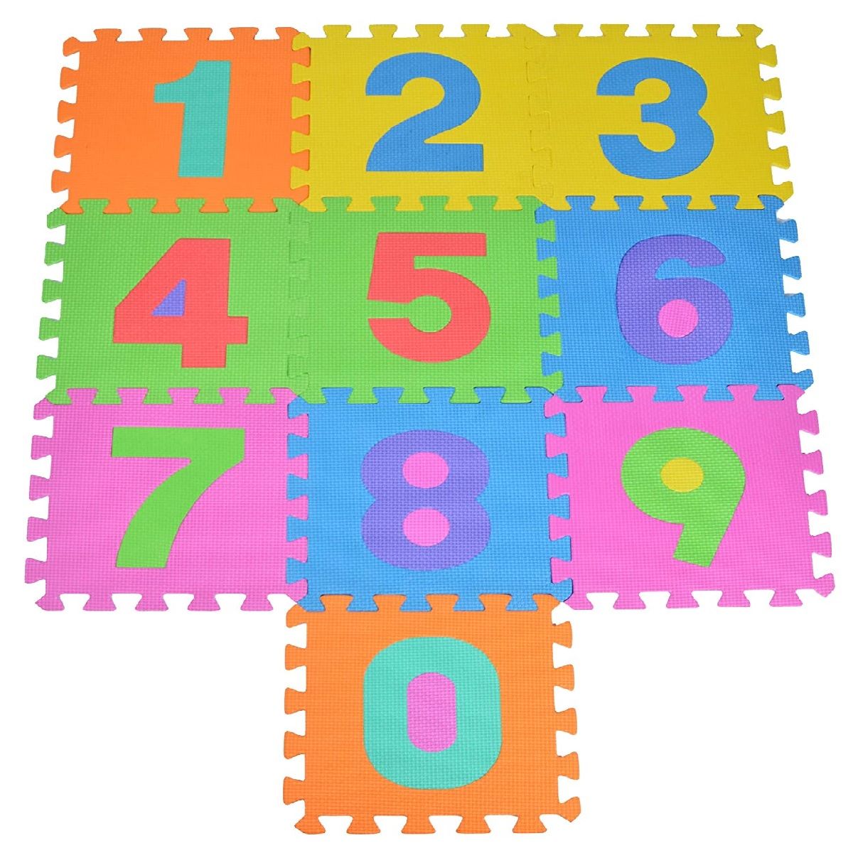 GENERICO - Set Goma Eva 10 Cuadros Números 30x30cm Bebes Y Niños