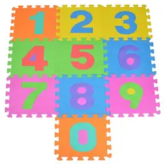 GENERICO - Set Goma Eva 10 Cuadros Números 30x30cm Bebes Y Niños