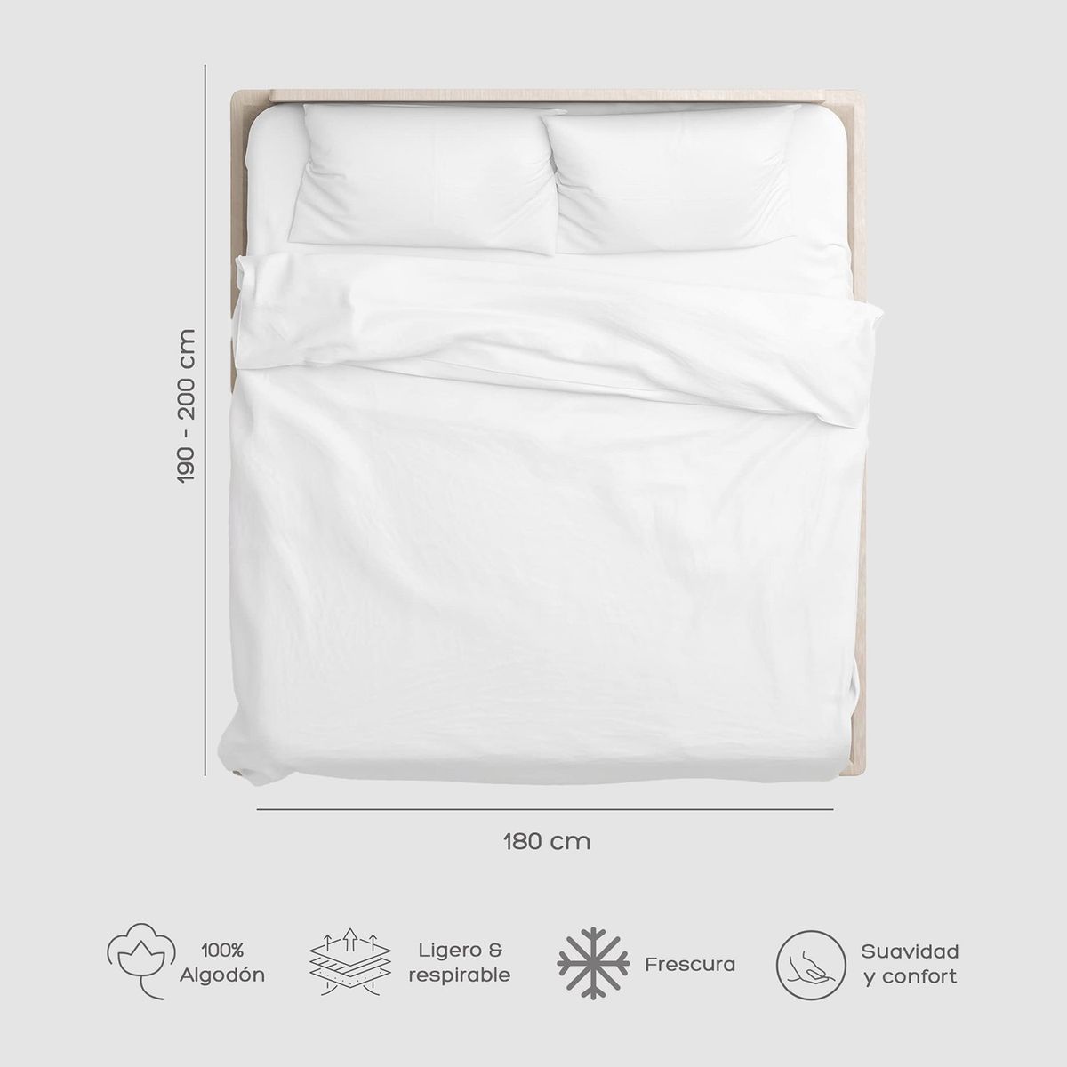 RELAN - Cubre Plumón 300 Hilos Blanco King Relan