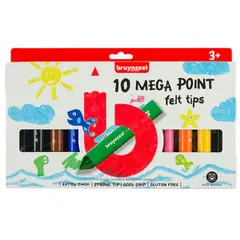 BRUYNZEEL - Marcadores Para Niños Extra Gruesos 10 Colores