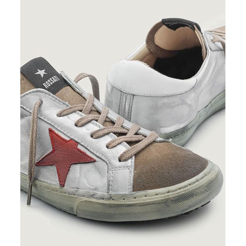 ALMABAR - Zapatilla urbana mujer Rossati blanco rojo