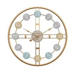 BOHEMIK - Reloj Mural Dorado Con Números Multicolor