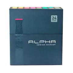 ALPHA DESING - Marcadores Alpha Design Set C 24 Colores