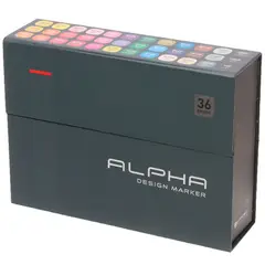 ALPHA DESING - Marcadores Alpha Design Set 36 Colores