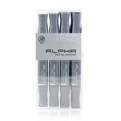 ALPHA DESING - Marcadores Alpha Design Gris Toner Set 12 Colores