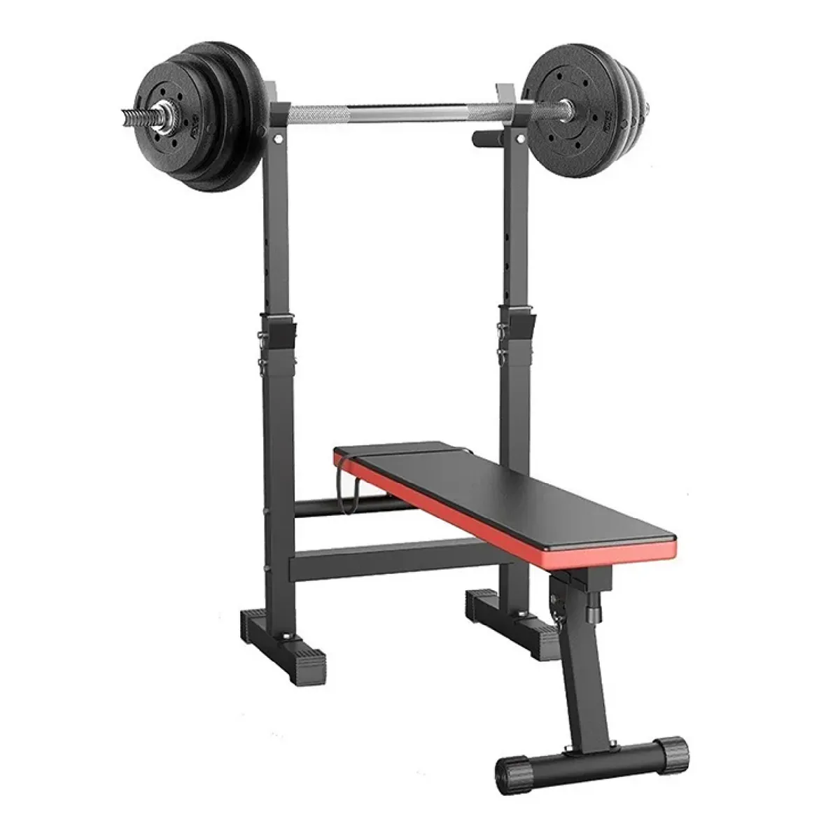 21K SPORTS - Press Banca Abdominal Reclinable Para Pesas Con Rack