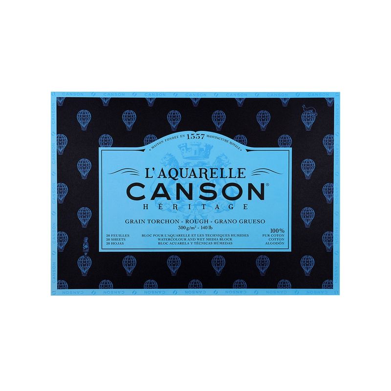 CANSON - Block Papel Acuarela Heritage 300gr Grano Grueso 31x41cm