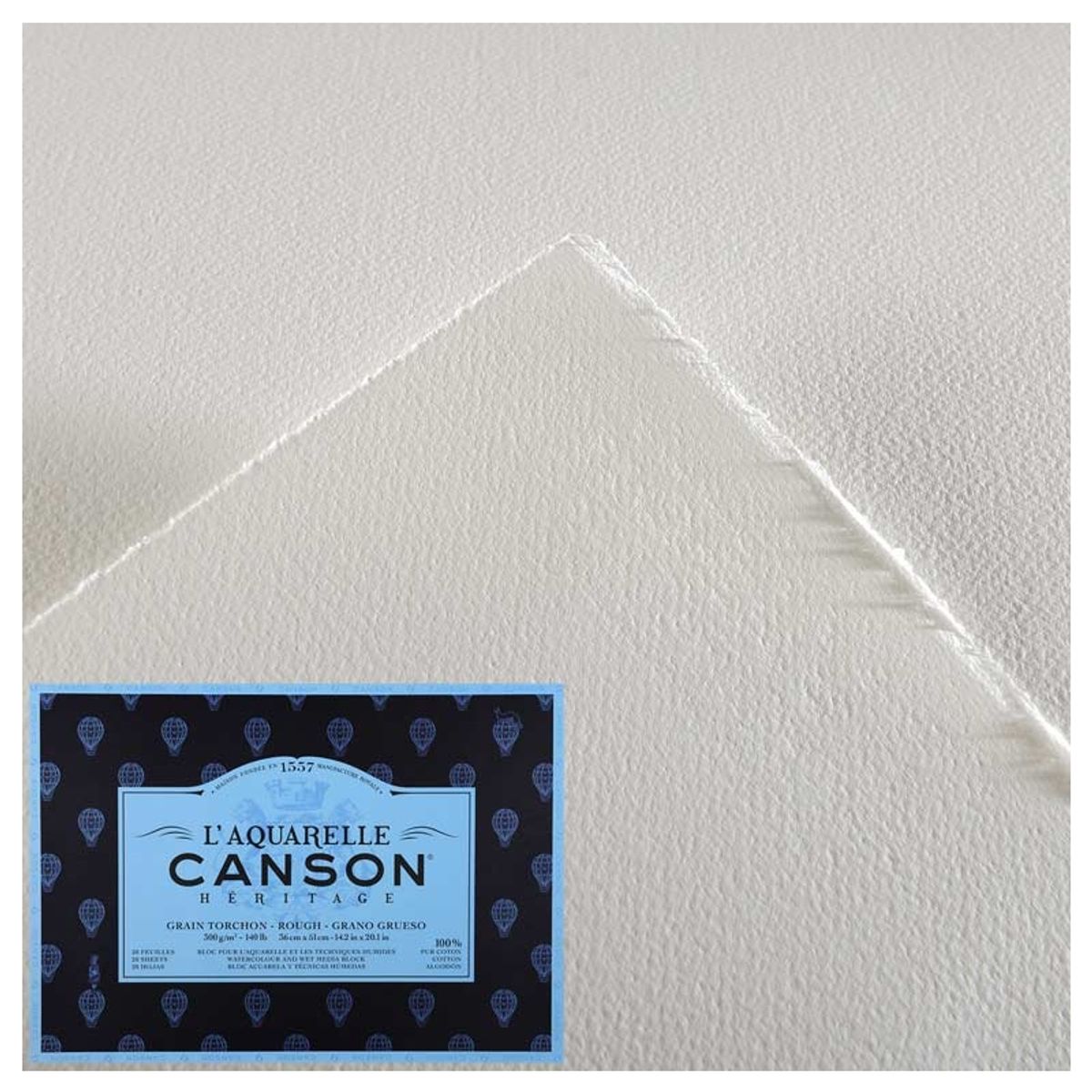 CANSON - Block Papel Acuarela Heritage 300gr Grano Grueso 31x41cm