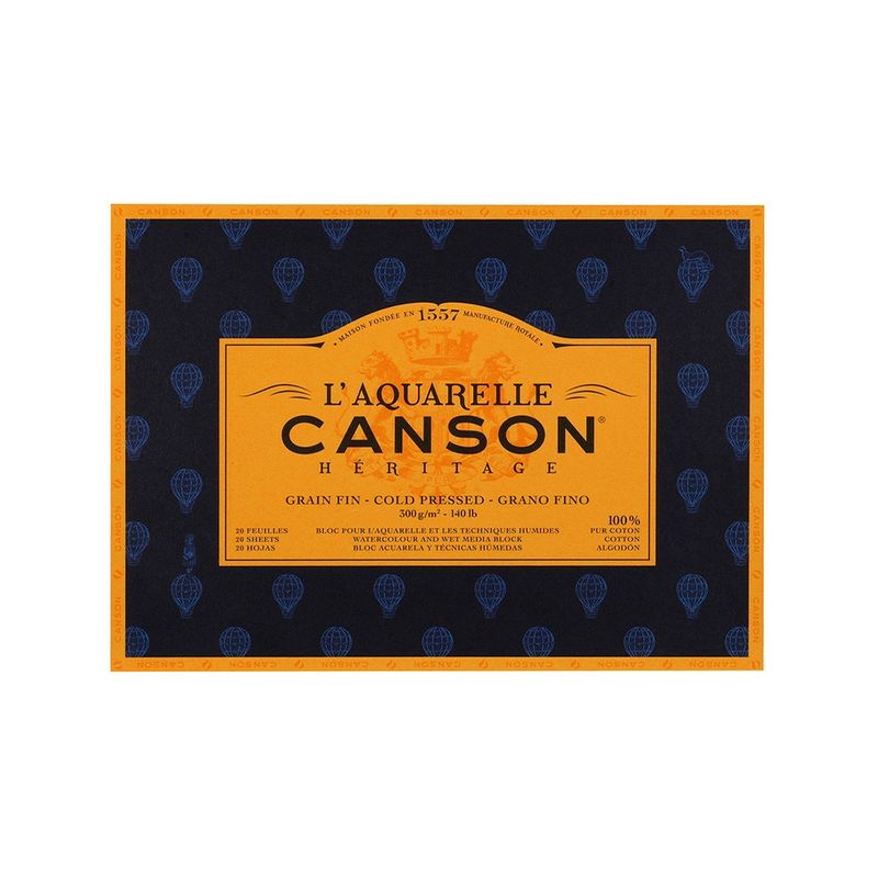 CANSON - Block Papel Acuarela Heritage 300gr Grano Fino 46x61cm