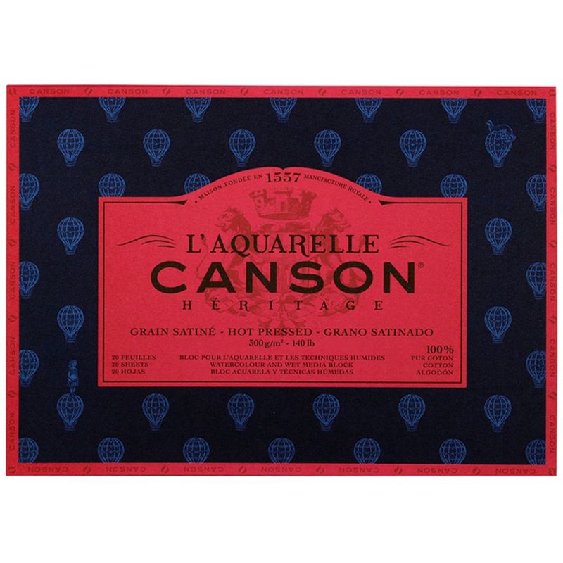 CANSON - Block Papel Acuarela Heritage 300gr Grano Satinado 26x36cm