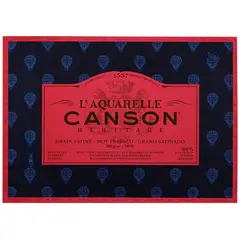 CANSON - Block Papel Acuarela Heritage 300gr Grano Satinado 26x36cm