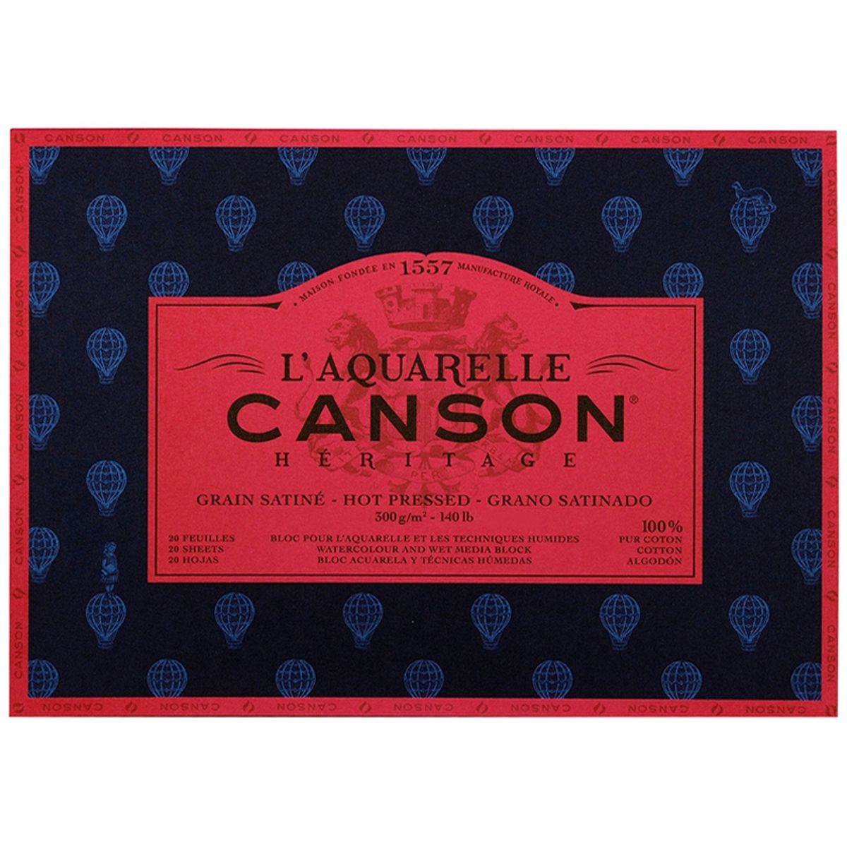 CANSON - Block Papel Acuarela Heritage 300gr Grano Satinado 31x41cm