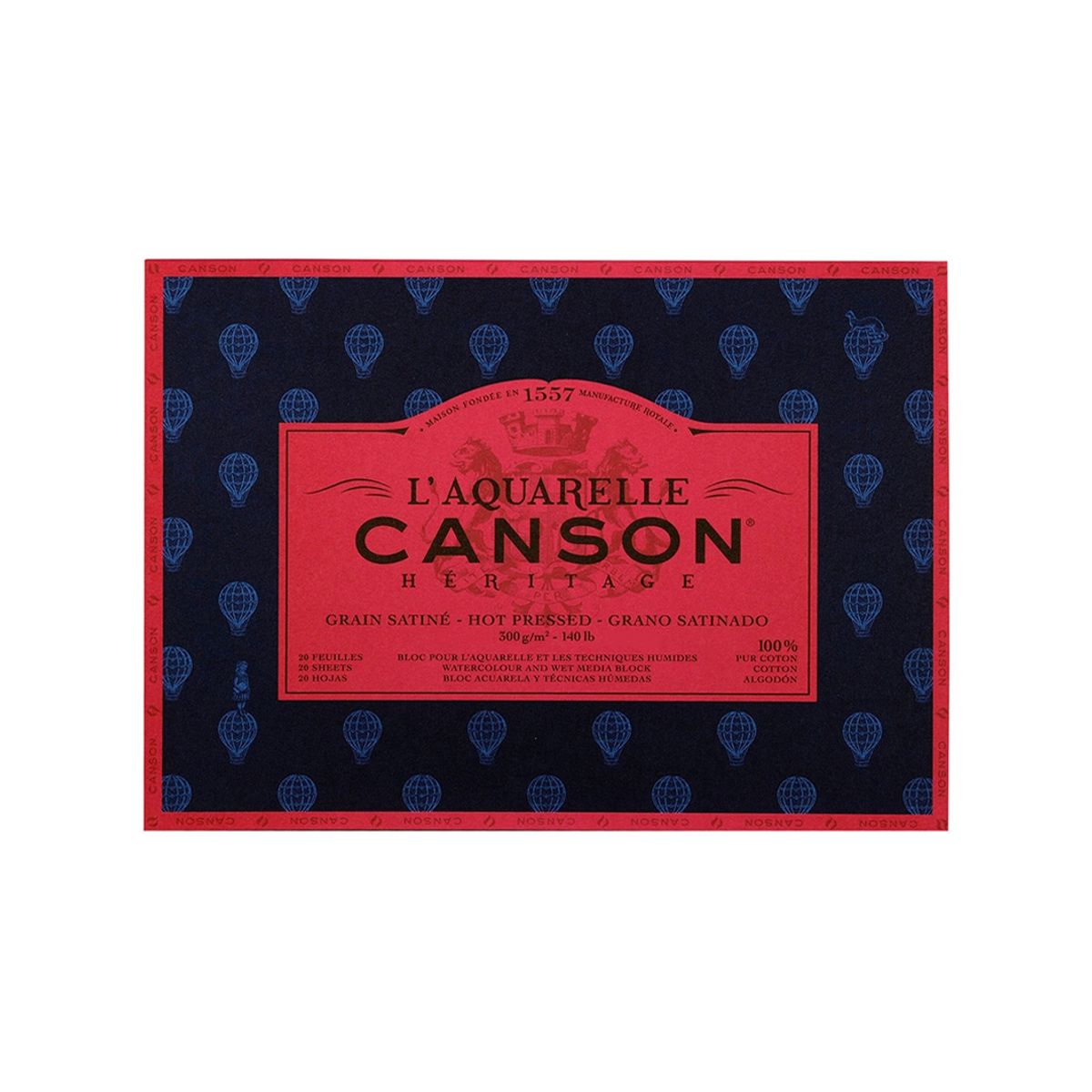 CANSON - Block Papel Acuarela Heritage 300gr Grano Satinado 31x41cm