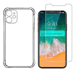 GENERICO - Carcasa Para iphone 11 Transparente + Mica de Vidrio