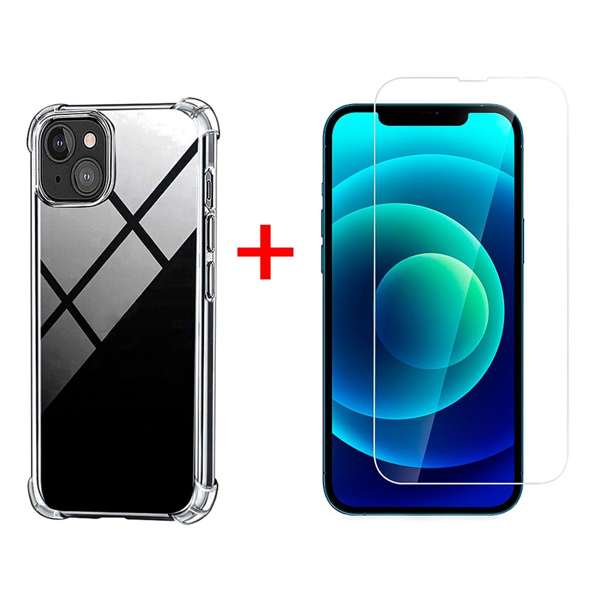 GENERICO - Carcasa Para iPhone 13 Anti Golpes + Mica de Vidrio