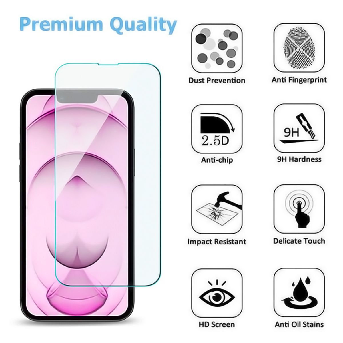 GENERICO - Lamina Para iPhone 13 PRO MAX Pack X 3  Vidrio Protector Pantalla