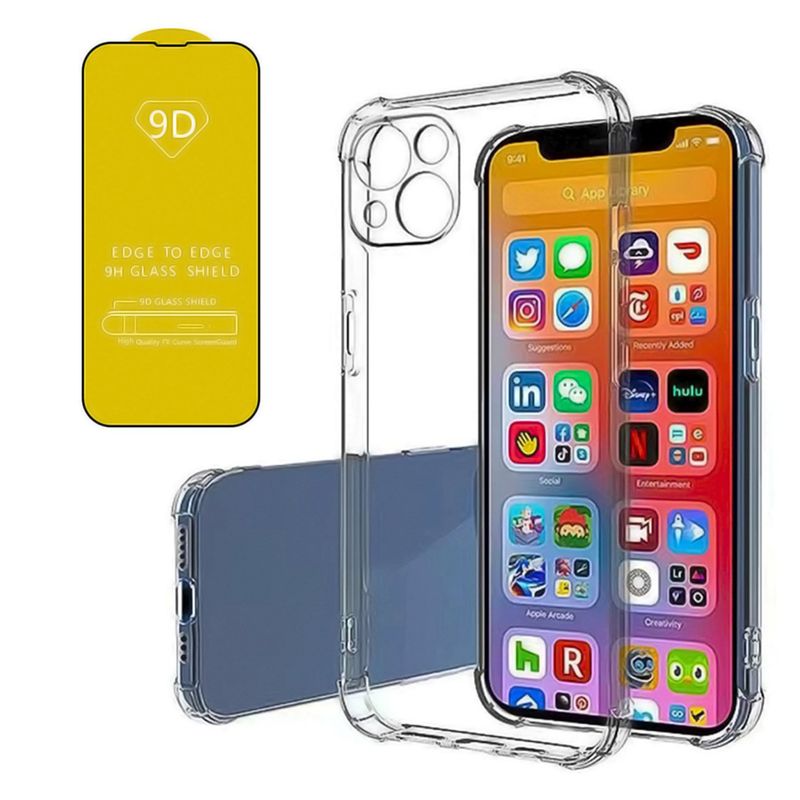 GENERICO - Carcasa Para iPhone 13 Reforzada Y Mica de Vidrio Full