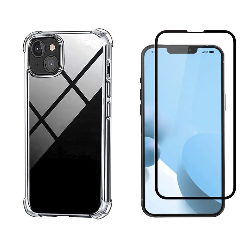 GENERICO - Carcasa Para iPhone 13 Mini y Mica de Vidrio Completa