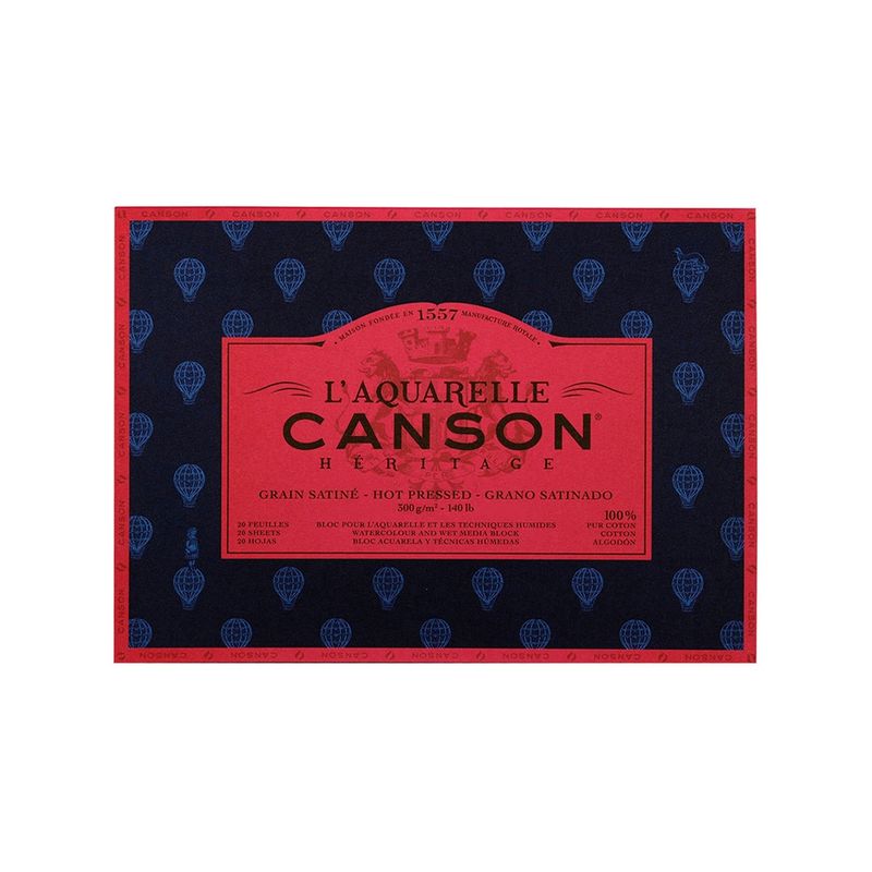 CANSON - Block Papel Acuarela Heritage 300gr Grano Satinado 36x51cm