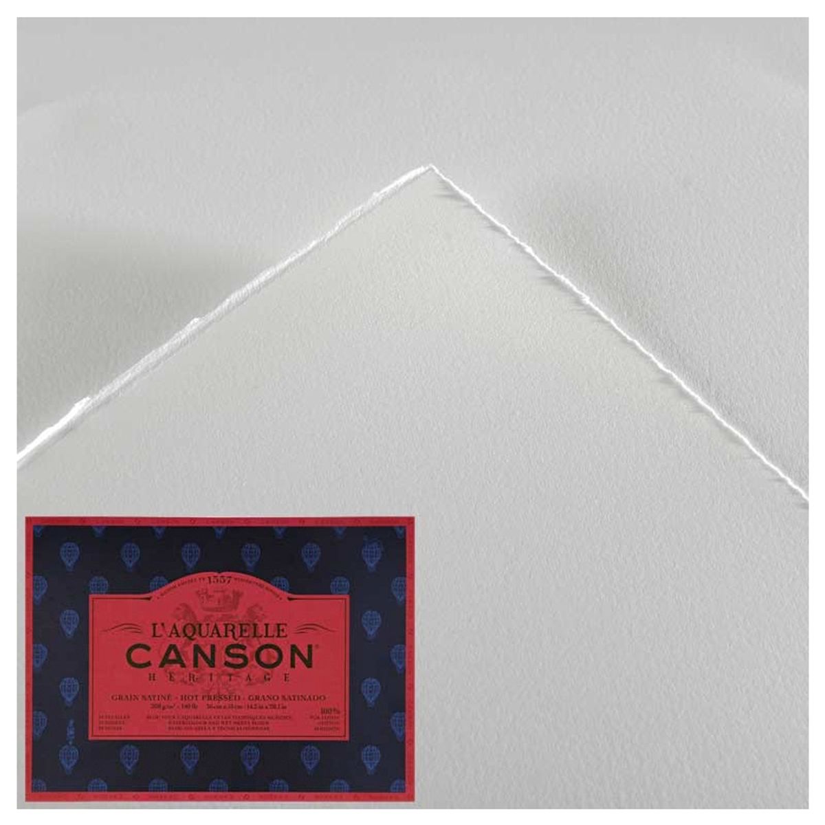 CANSON - Block Papel Acuarela Heritage 300gr Grano Satinado 36x51cm