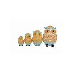 RUNN - Set Familia de 4 Búhos en Tonos Dorados