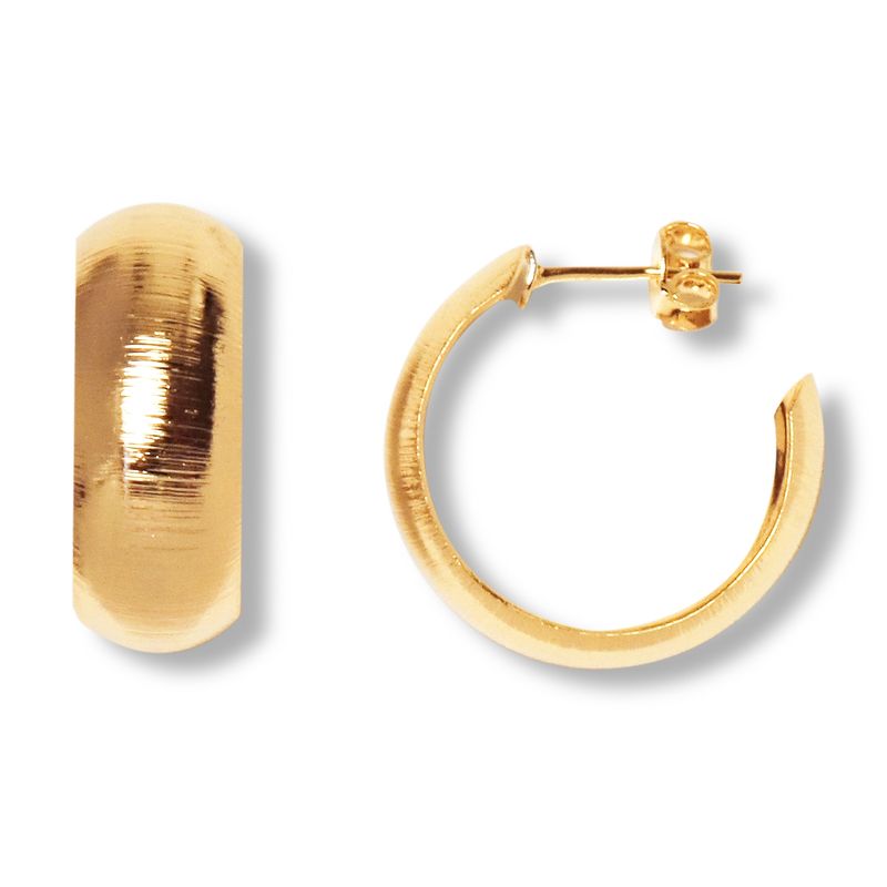 ANDREA COGGIOLA JOYAS - Aros Argollas Bote Satinada 21mm Enchapado Oro 18K