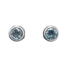 COGGIOLA - Aros Botón Topacio Celeste Plata Fina 925