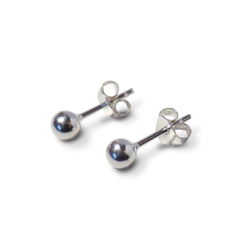 ANDREA COGGIOLA JOYAS - Aros Bolita 4 mm Plata Fina Ley 925