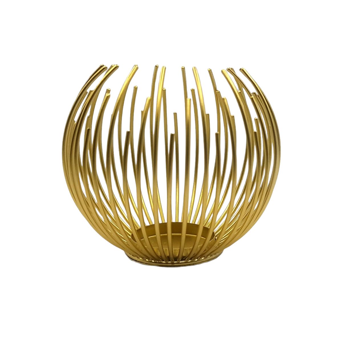 MOGA - Portavela Globo Espigas Vela Flotante Dorado Metal