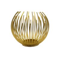 Portavela Globo Espigas Vela Flotante Dorado Metal