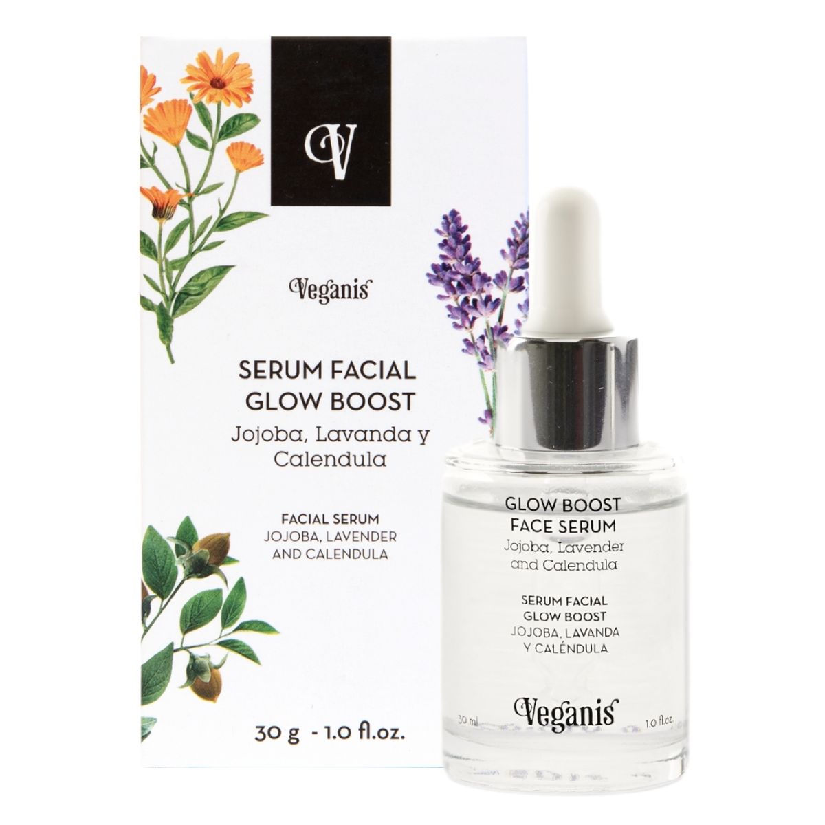 VEGANIS - Serum Facial Reafirmante  Regenerativo Glow Boost.-