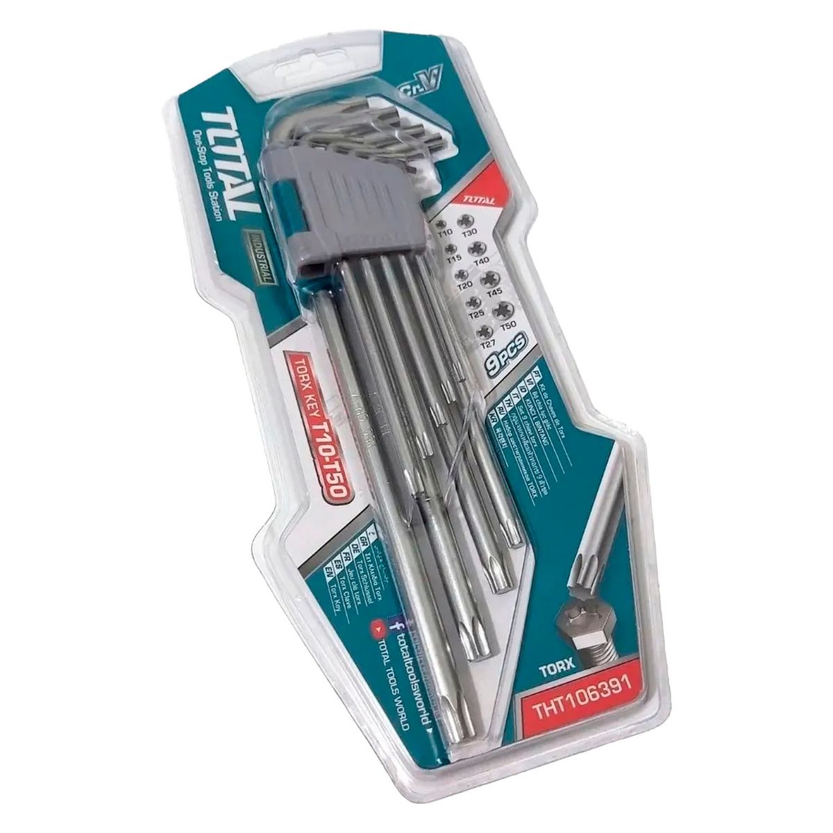 TOTAL TOOLS - Juego Llaves Allen Estrella Torx 9 Piezas