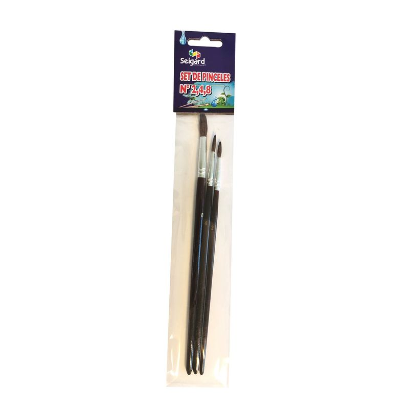 SEIGARD - Set De 3 Pinceles N°2, 4 y 8 Pony SEG859 Color Variado