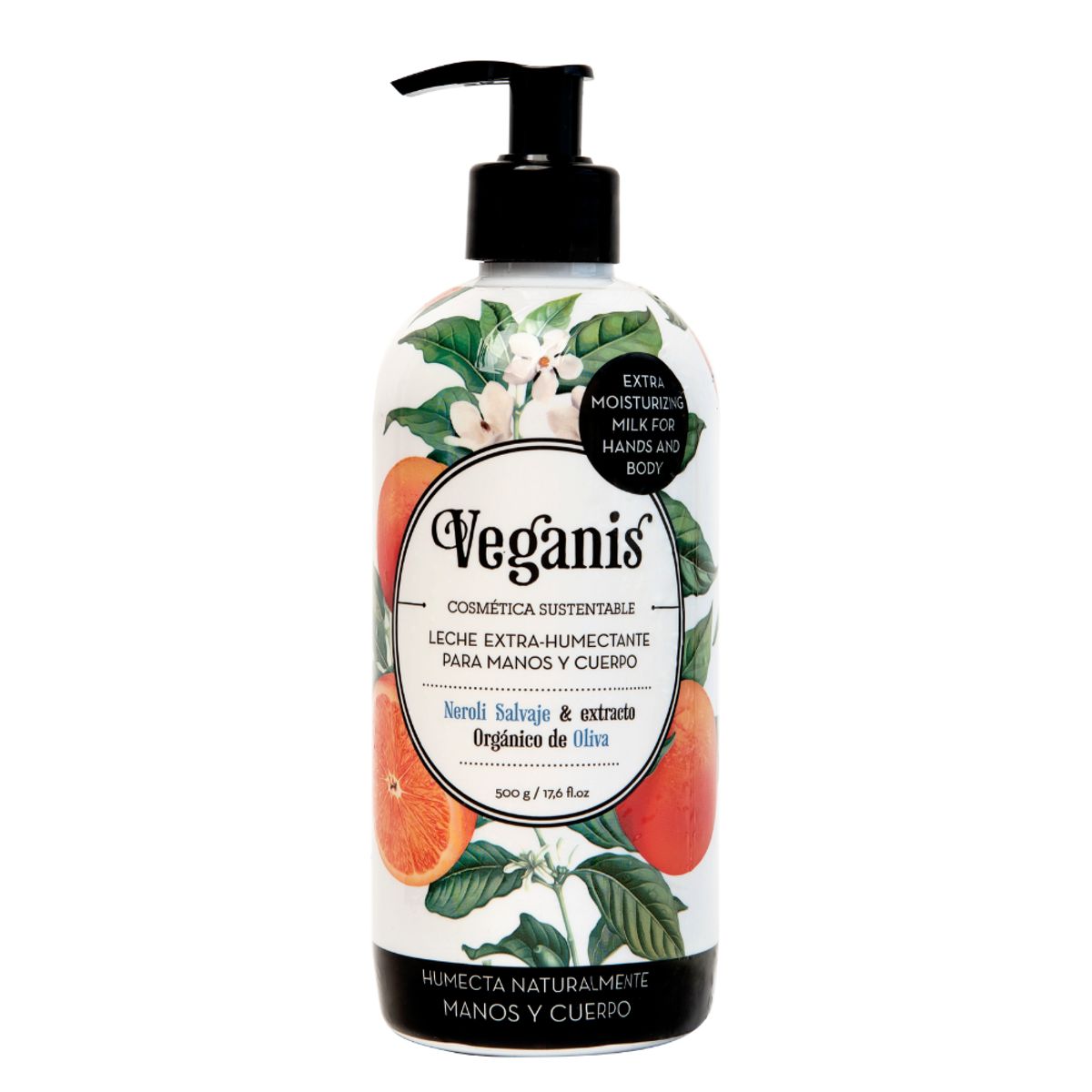 VEGANIS - Leche Corporal Extra Humectante Neroli Salvaje  Extracto Orgánico de Oliva