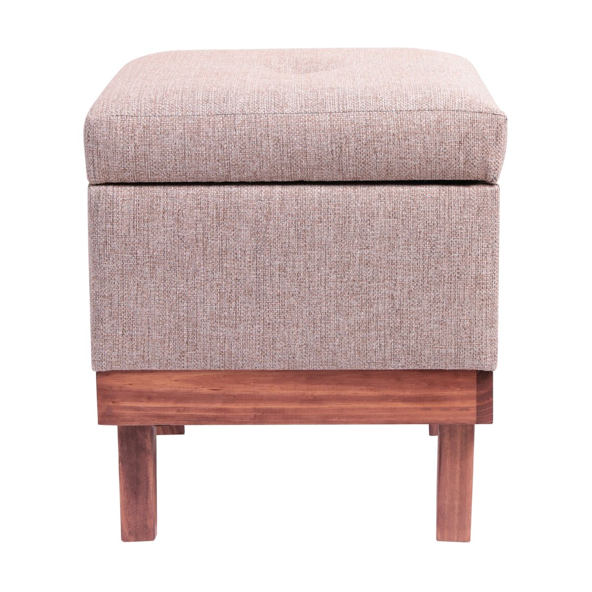 GENERICO - Pouf Baúl Emilia Gris Beige Omega 45x45x46 cm Máxima Design