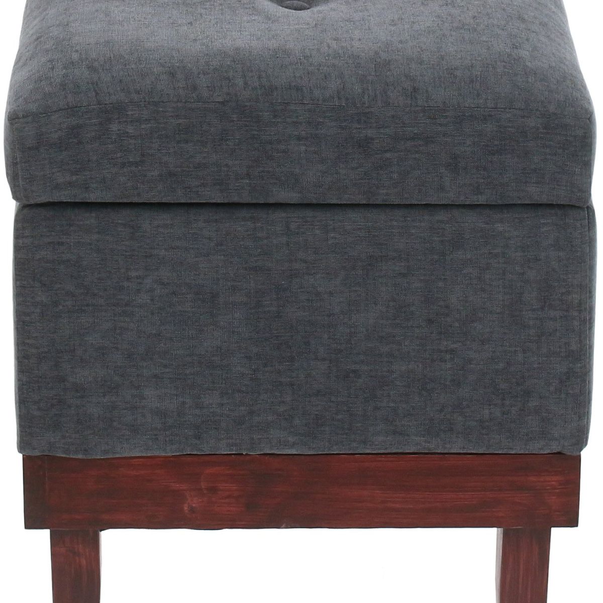 GENERICO - Pouf Baúl Emilia Gris Oscuro 45x45x46 cm Máxima Design