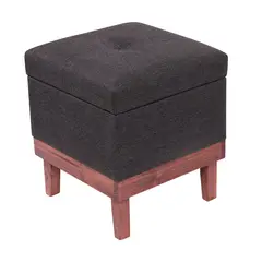 GENERICO - Pouf Baúl Emilia Gris Delta 45x45x46 cm Máxima Design
