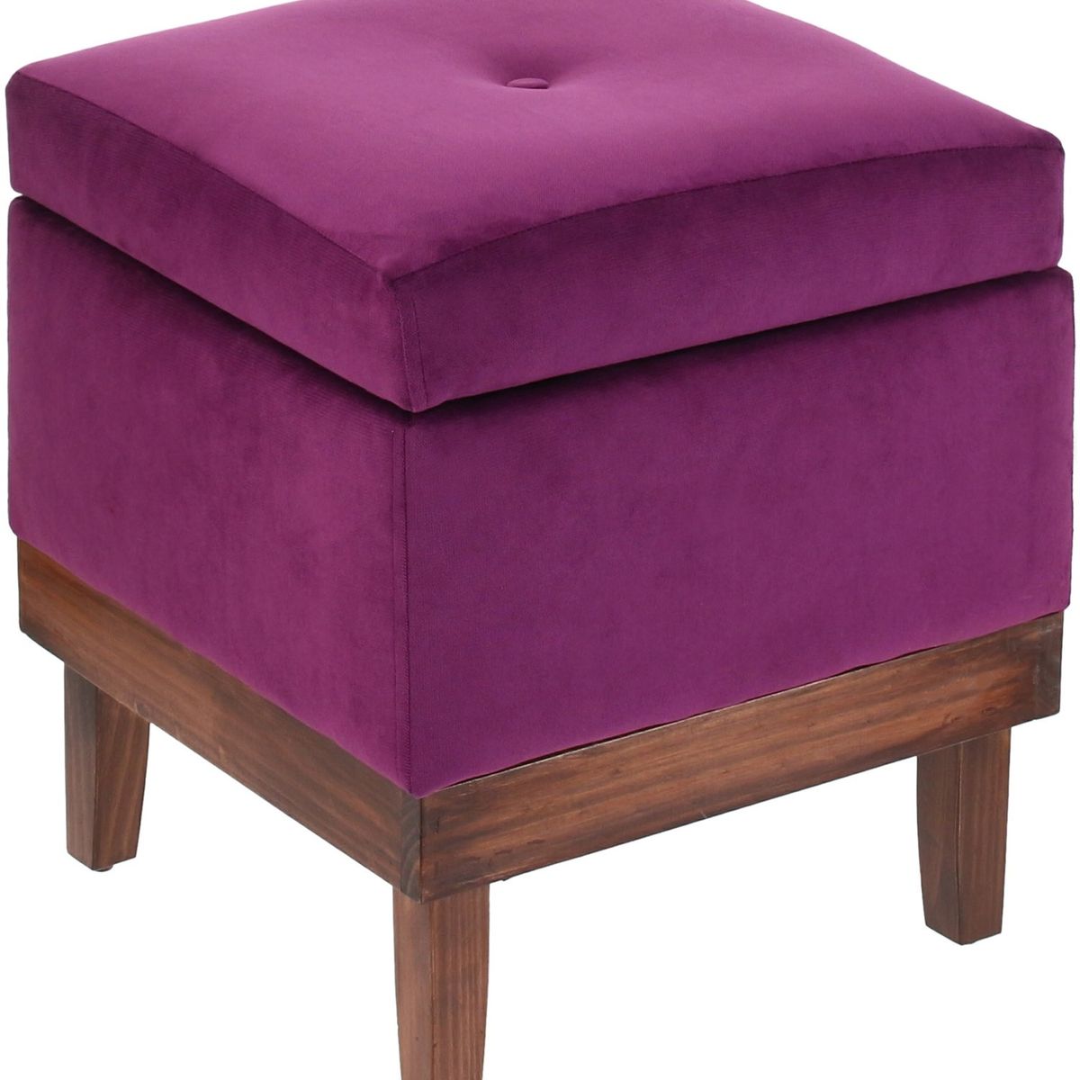 GENERICO - Pouf Emilia con Baúl Morado 45x45x46 cm Máxima Design