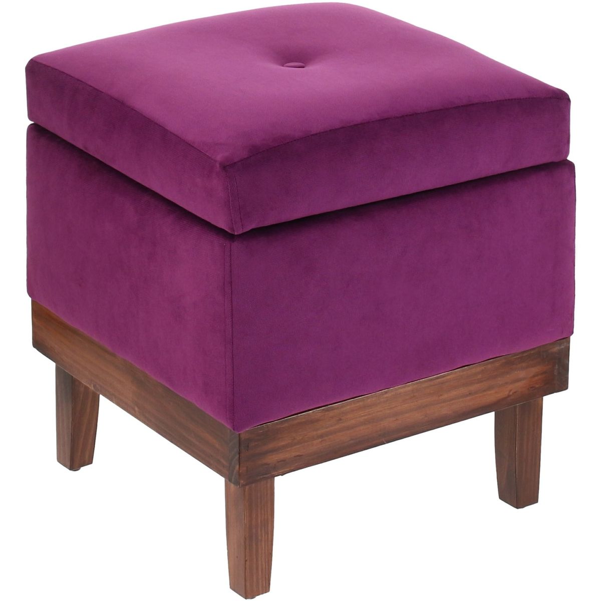 GENERICO - Pouf Emilia con Baúl Morado 45x45x46 cm Máxima Design