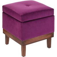 Pouf Emilia con Baúl Morado 45x45x46 cm Máxima Design