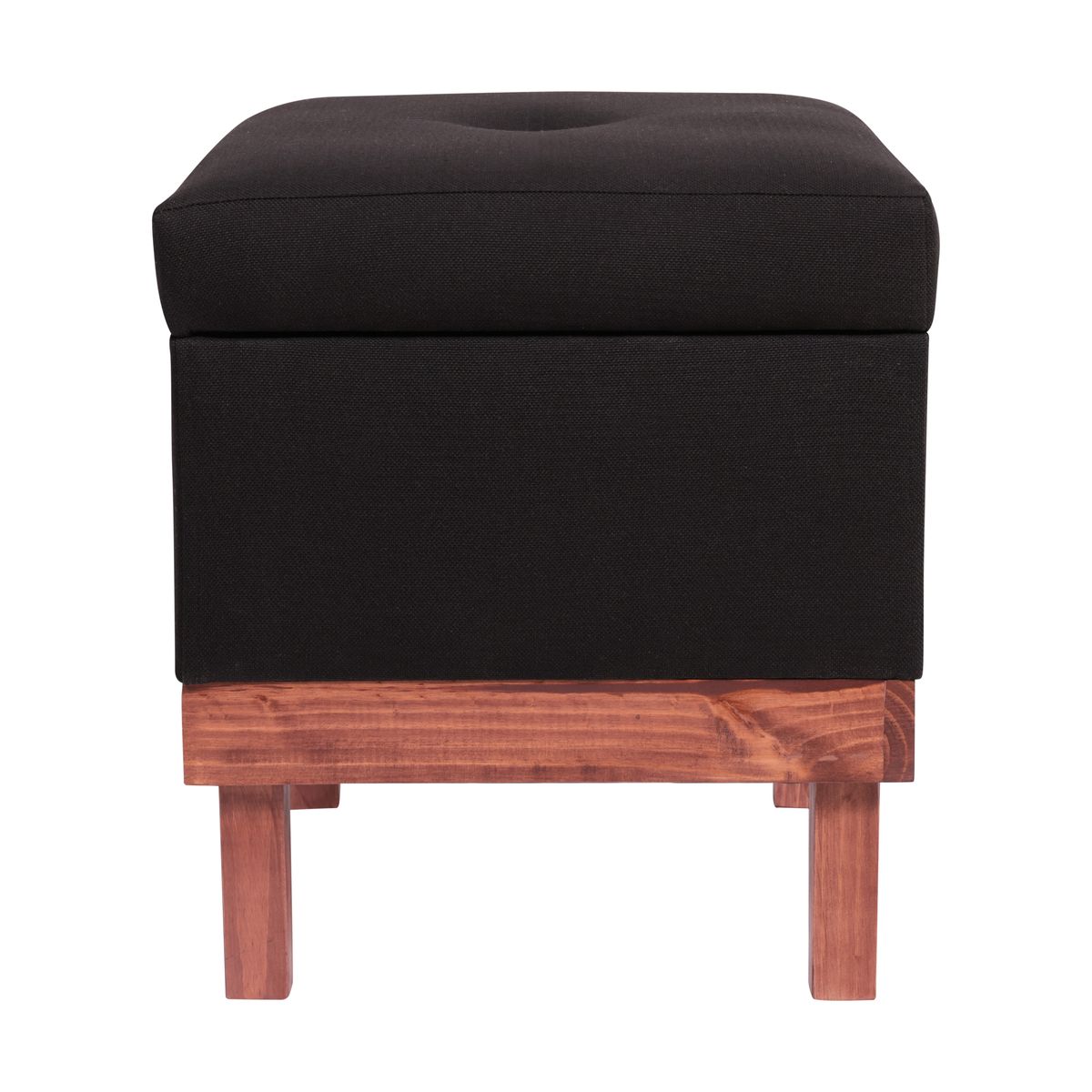 GENERICO - Pouf Emilia con Baúl Negro Omega 45x45x46 cm Máxima Design