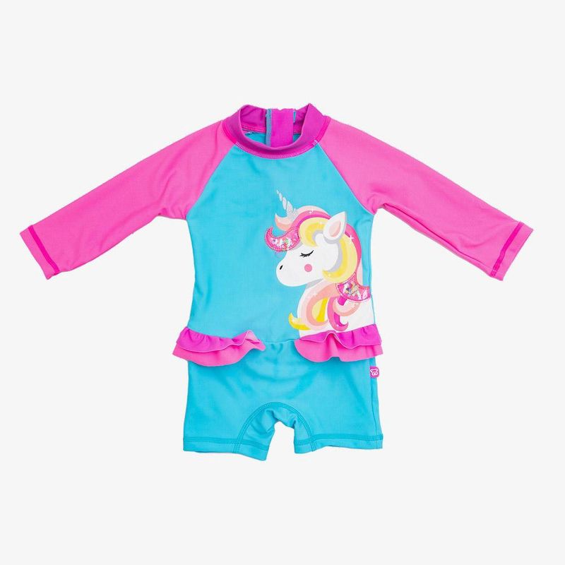 PILLIN - Traje De Baño Mameluco Uv Verano Niña Celeste - Celeste